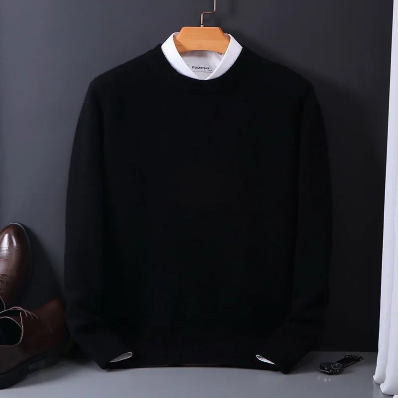 Italiano Cashmere Sweater - Black - Marvona