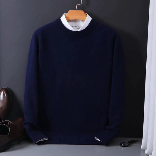Italiano Cashmere Sweater - Navy - Marvona