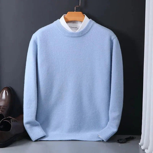 Italiano Cashmere Sweater - Sky Blue - Marvona