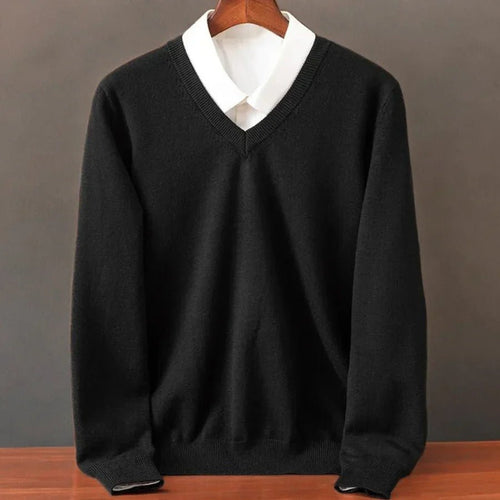 Mt Olympus Cashmere Sweater - Black - Marvona