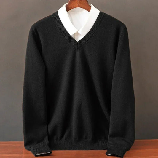 Mt Olympus Cashmere Sweater - Black - Marvona