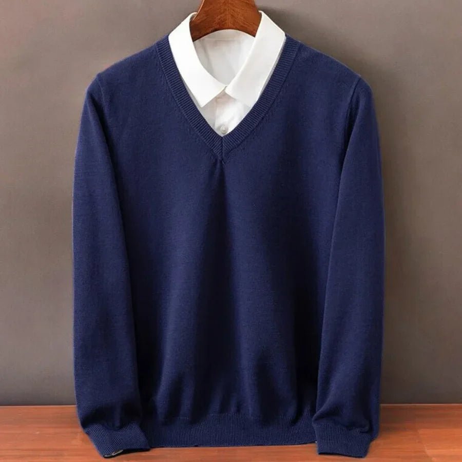 Mt Olympus Cashmere Sweater - Navy - Marvona