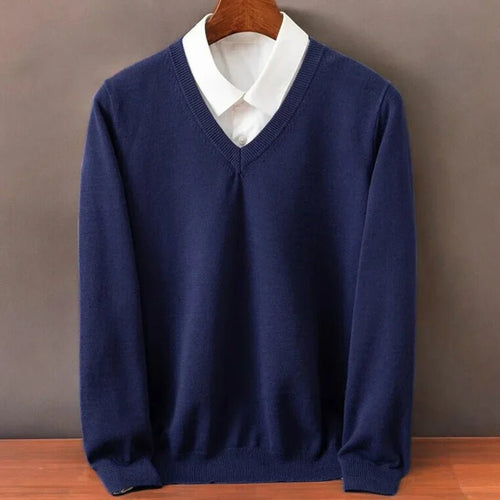Mt Olympus Cashmere Sweater - Navy - Marvona