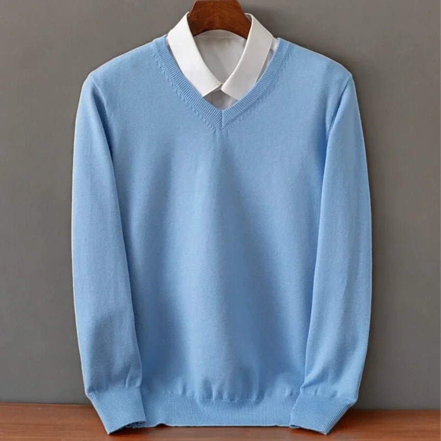 Mt Olympus Cashmere Sweater - Sky Blue - Marvona