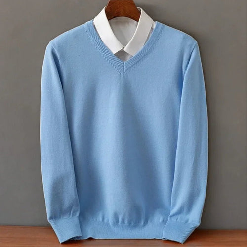 Mt Olympus Cashmere Sweater - Sky Blue - Marvona